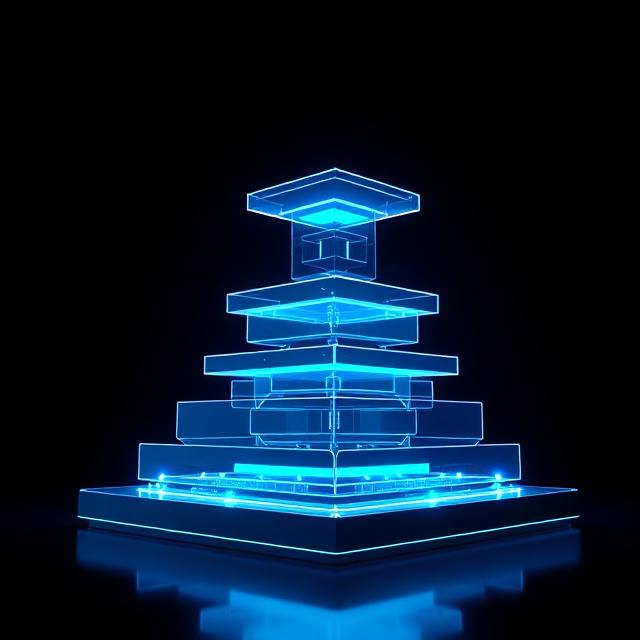 Layered neon panels representing the foundations of an automated trading workflow.